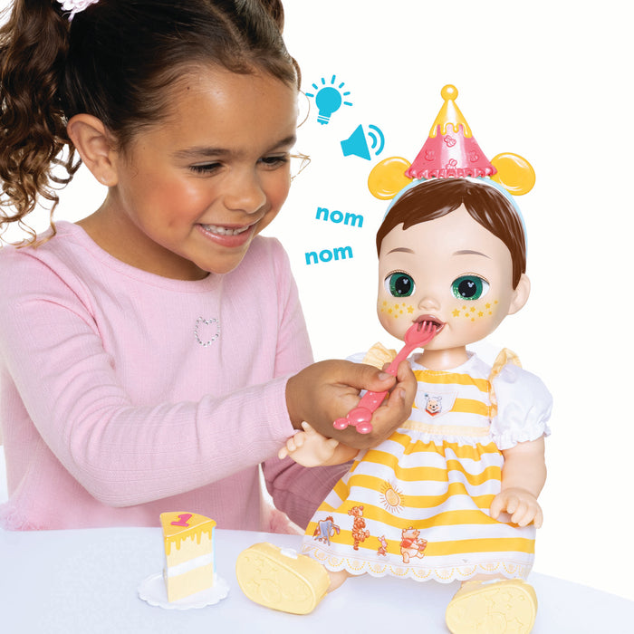 Deluxe Feature Winnie the Pooh Birthday Celebration Doll (Brunette Hair, Green Eyes)