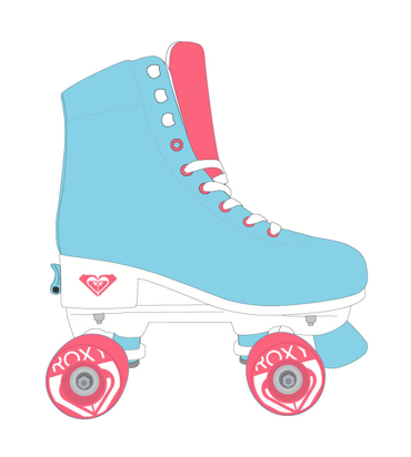 Roxy Quad Roller Skates Teal M