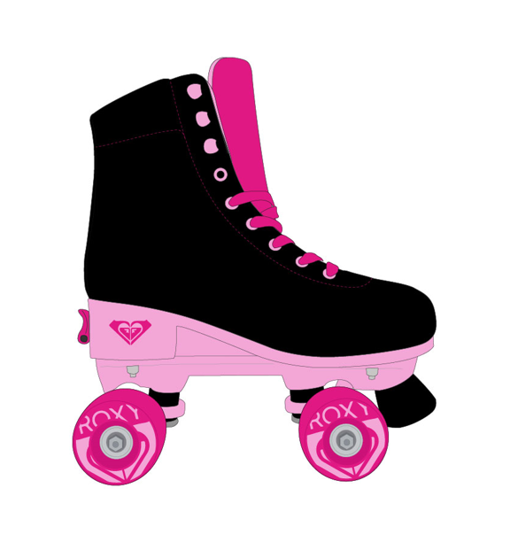 Roxy Quad Roller Skates Black and Pink S