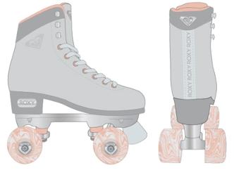 Roxy Quad Roller Skates Gray (Large)