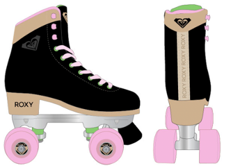Roxy Quad Roller Skates Tan and Black (Large)