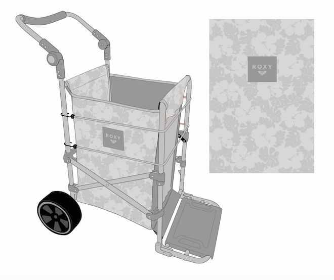 Roxy Beach Cart Grey Floral