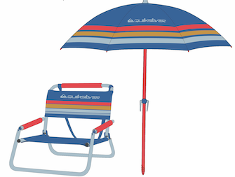 Quiksilver Beach Umbrella and Chair Combo Set Royal Lines