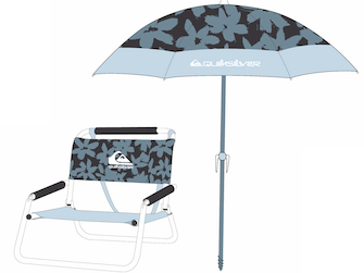 Quiksilver Beach Umbrella and Chair Combo Set Tropical