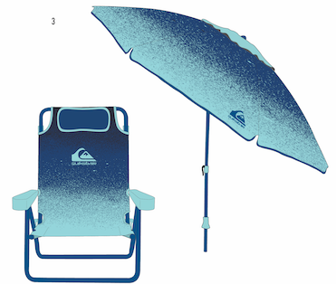 Quiksilver Beach Umbrella and Chair Combo Set Cold Fade