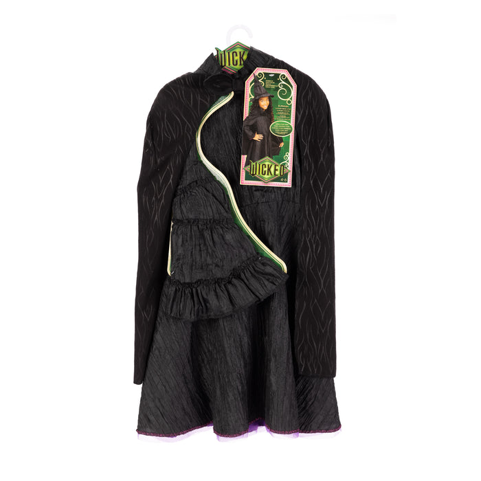 elphaba black dress Kids 2024 Movie Wicked Wizard Cosplay Girl Costume Cloak Hat lining Kids Wicked Elphaba Costume Black