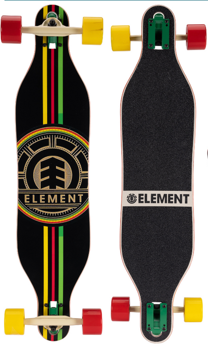 Element Dropthrough Long Board Rastafarian 36"