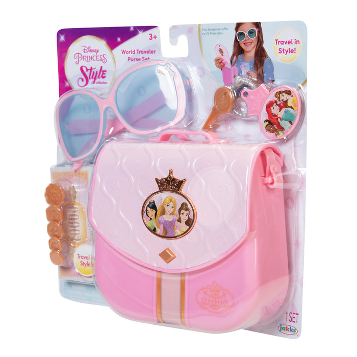 disney princess style collection world traveler purse set bag with strap,  sunglasses, key with charm, 5 coins & 8 paper bills for girls ages 3+-Multi  color : Amazon.in: Bags, Wallets and Luggage